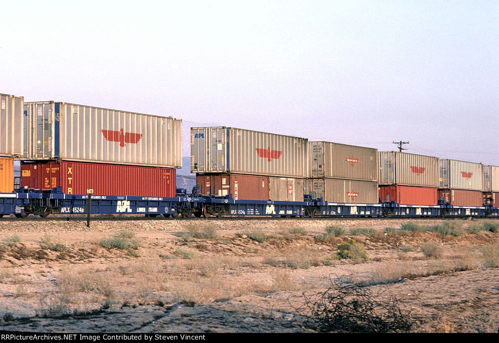 Parts of APLX 4525, & APLX 4534 on UP APL train at Mile Post 74.